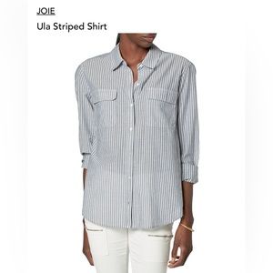 Joie Blue and White Striped Button Down Shirt